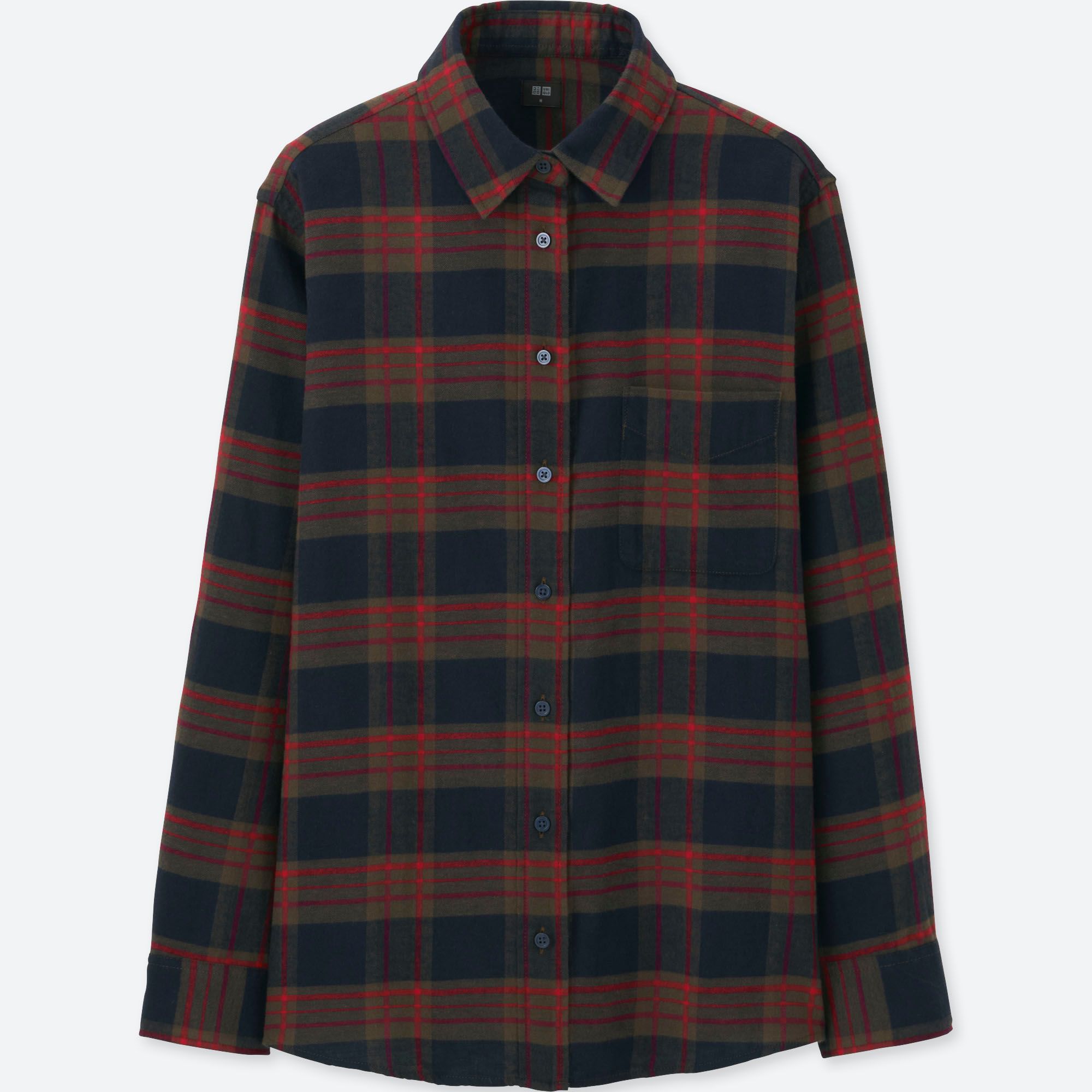 uniqlo flannel green