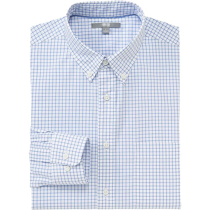 MEN EXTRA FINE COTTON BROADCLOTH CHECKERED LONG SLEEVE SHIRT | UNIQLO