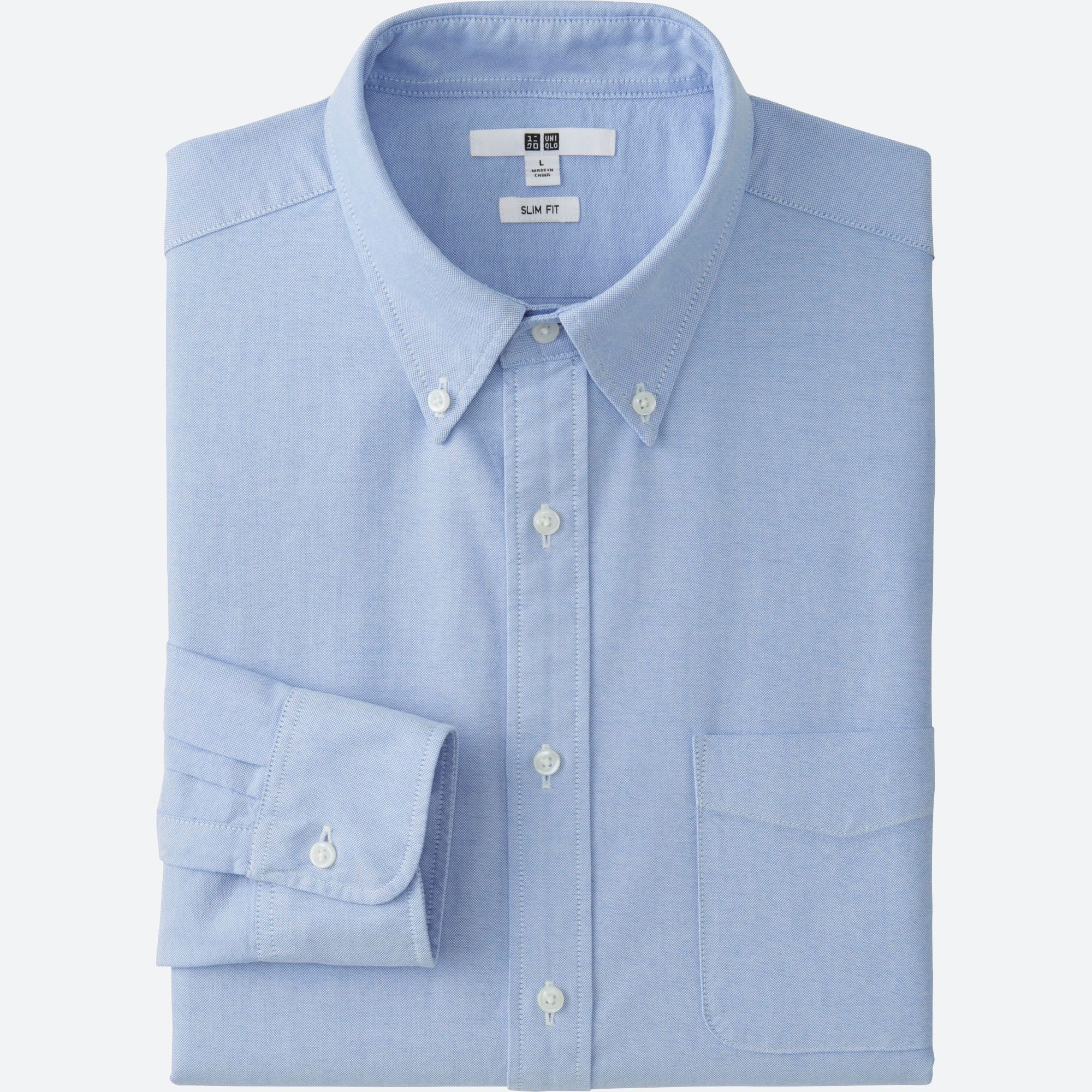 Men Oxford Slim-Fit Long Sleeve Shirt | UNIQLO US