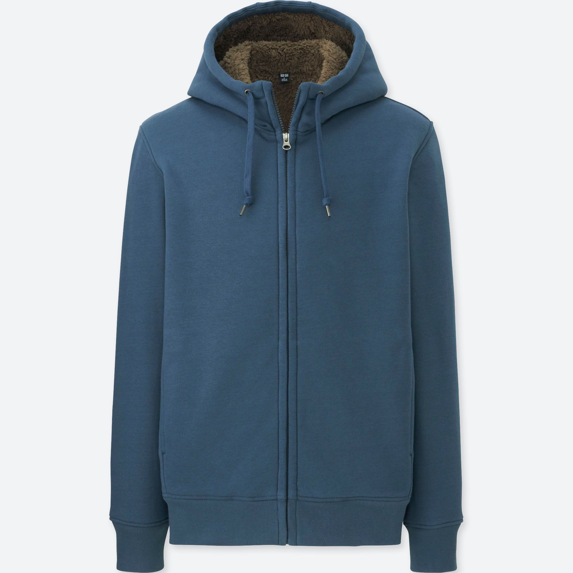 pile lined sweat full zip hoodie