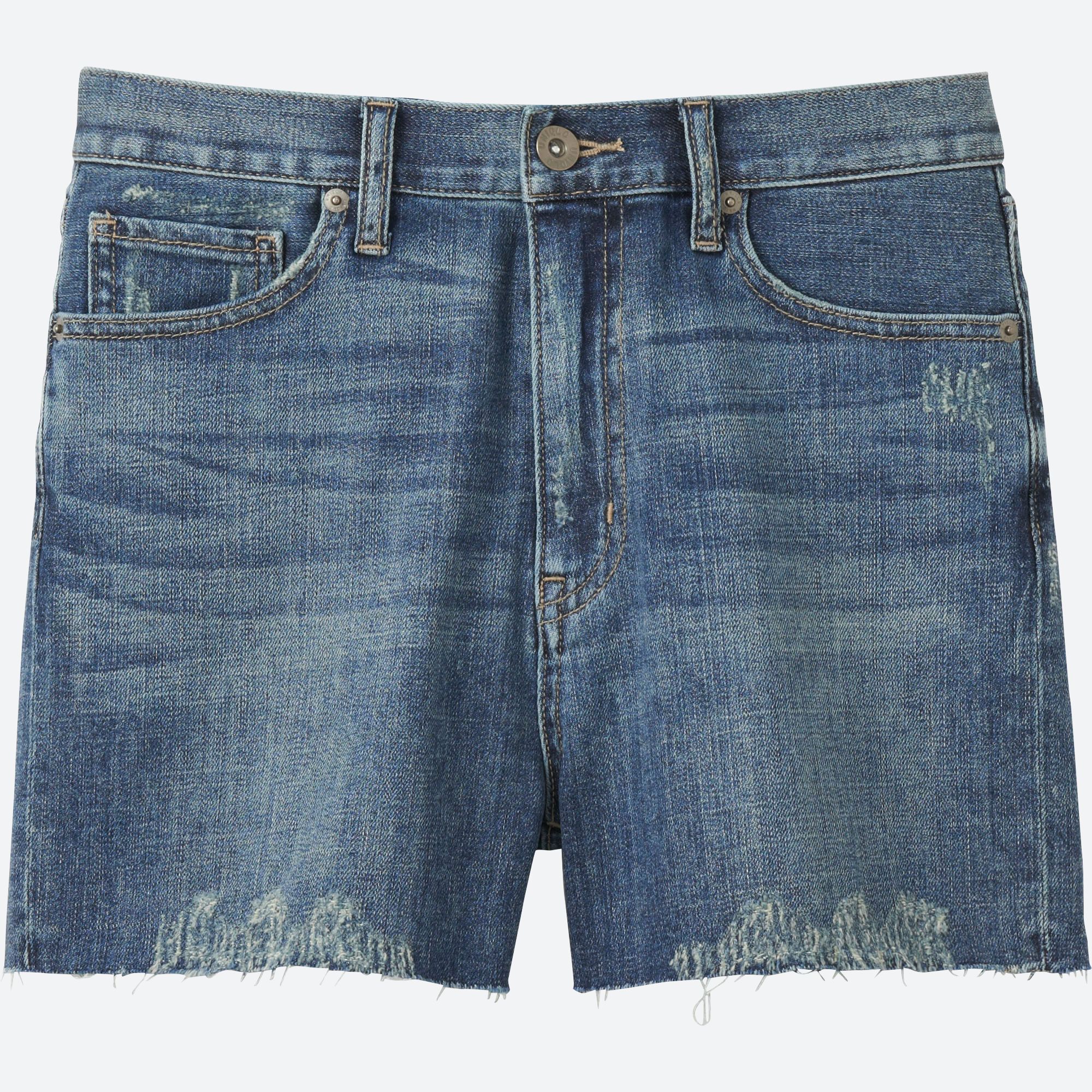 WOMEN HIGH RISE DENIM SHORTS UNIQLO US