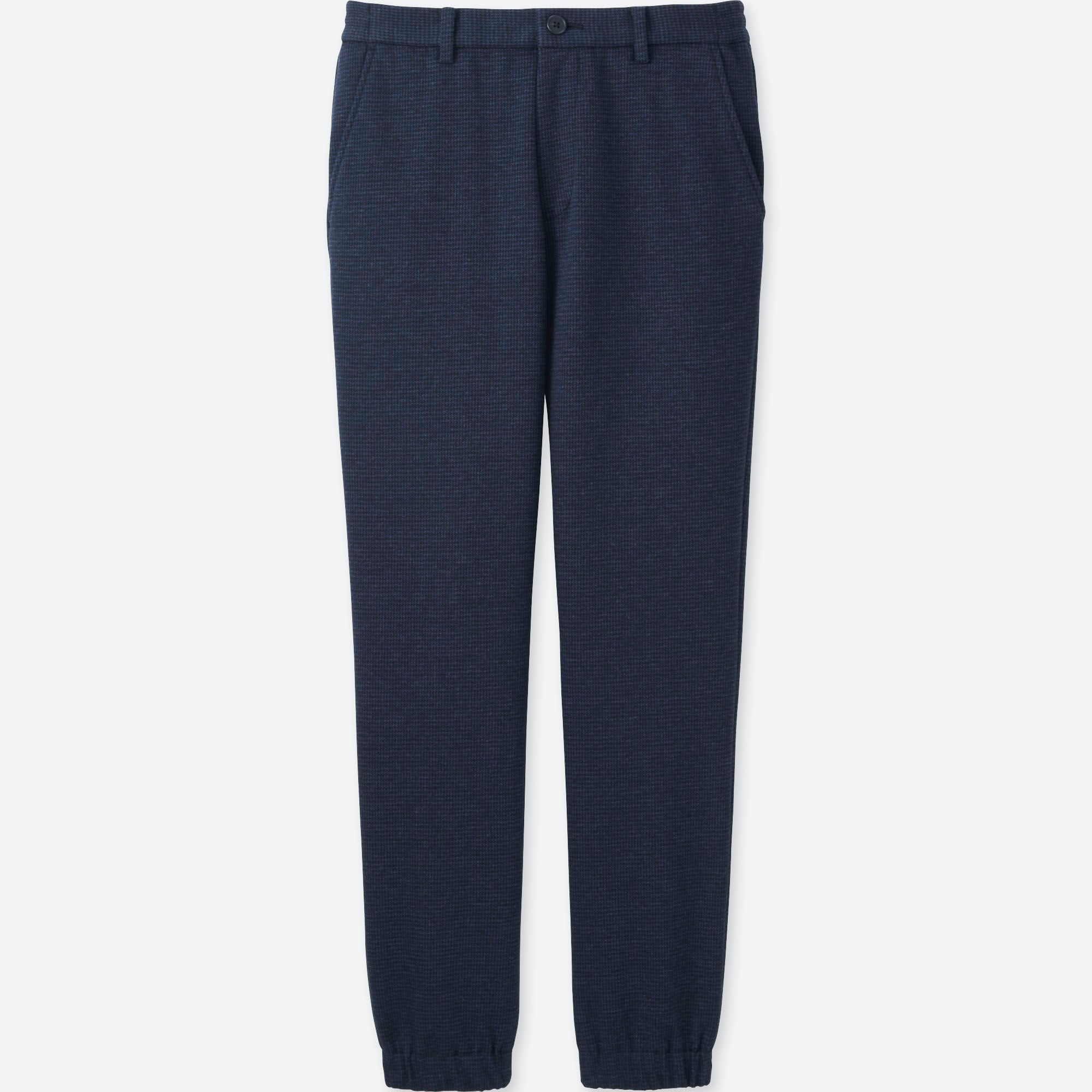blue and white jogger pants