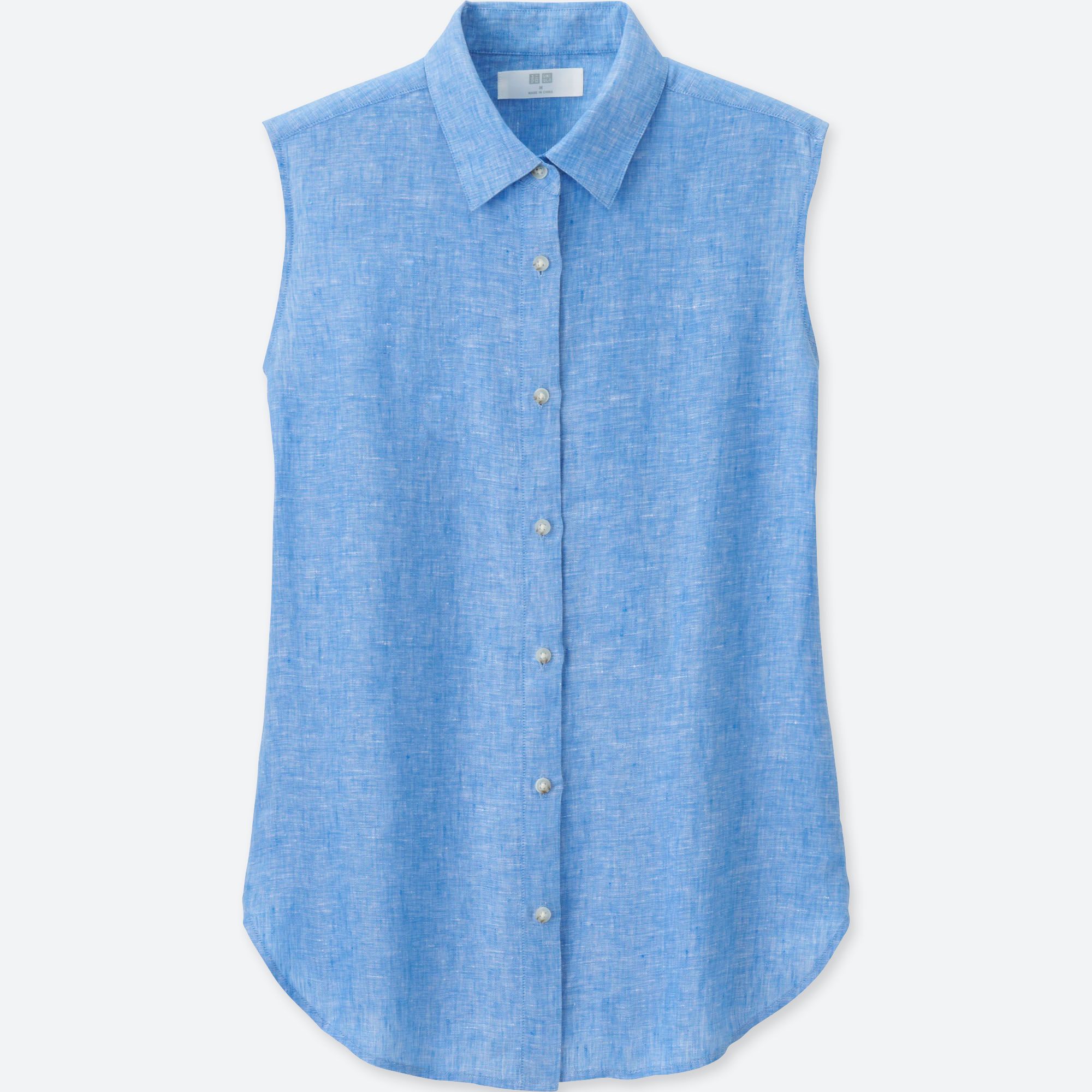 blue linen shirt women