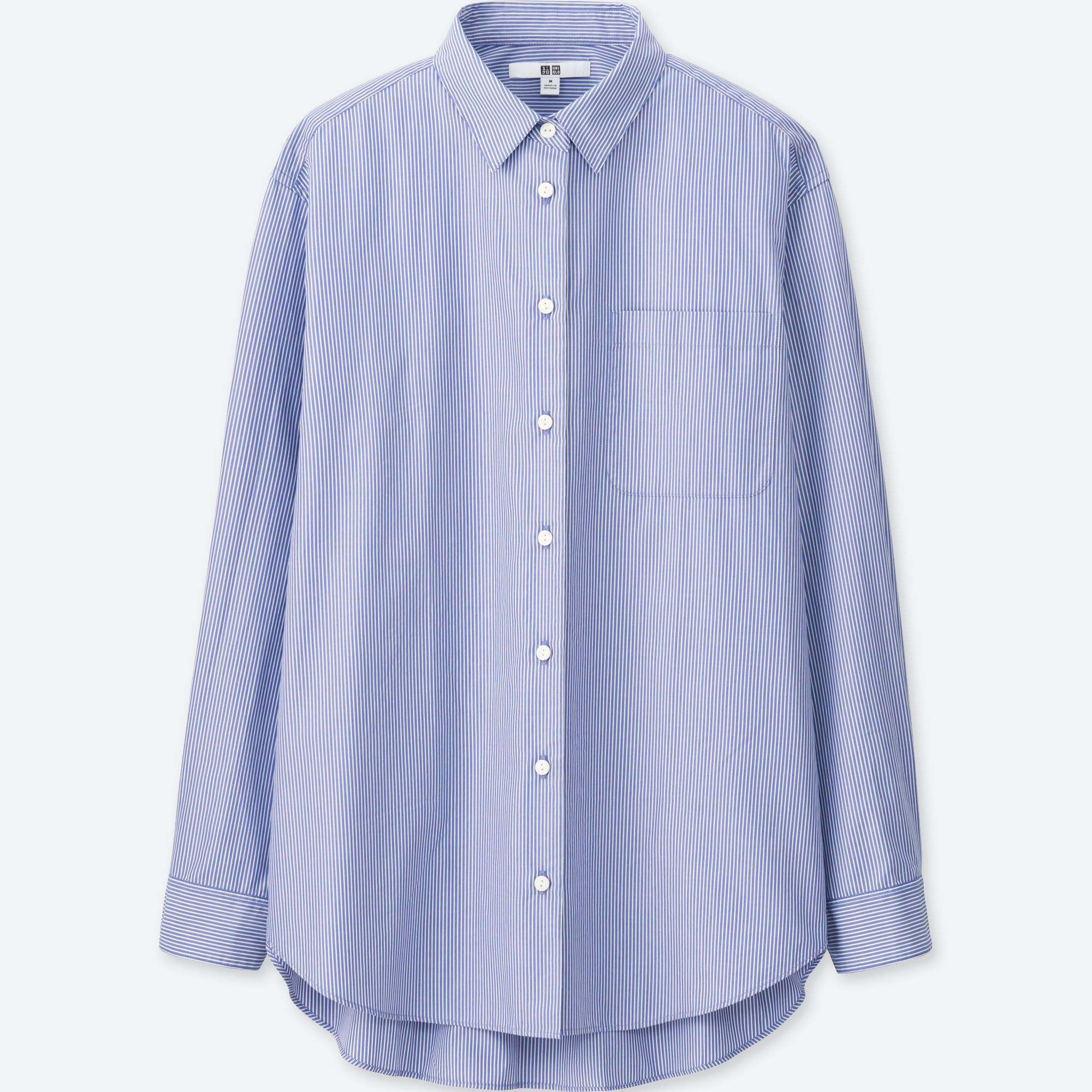 oversized striped long sleeve shirt