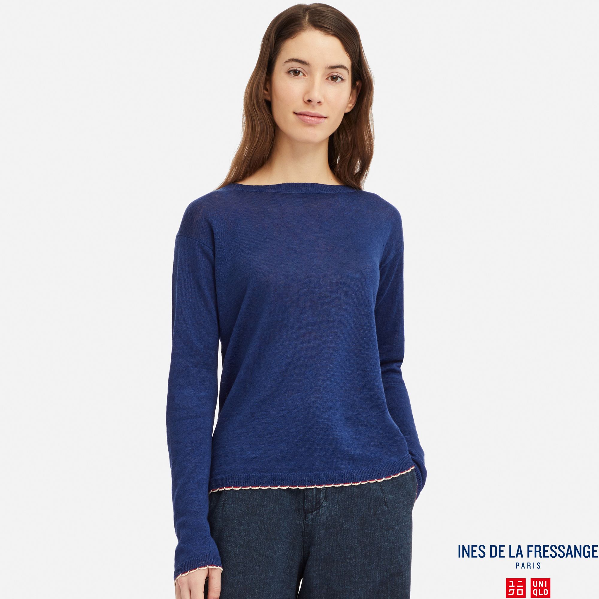 WOMEN INES PREMIUM LINEN BOAT NECK JUMPER