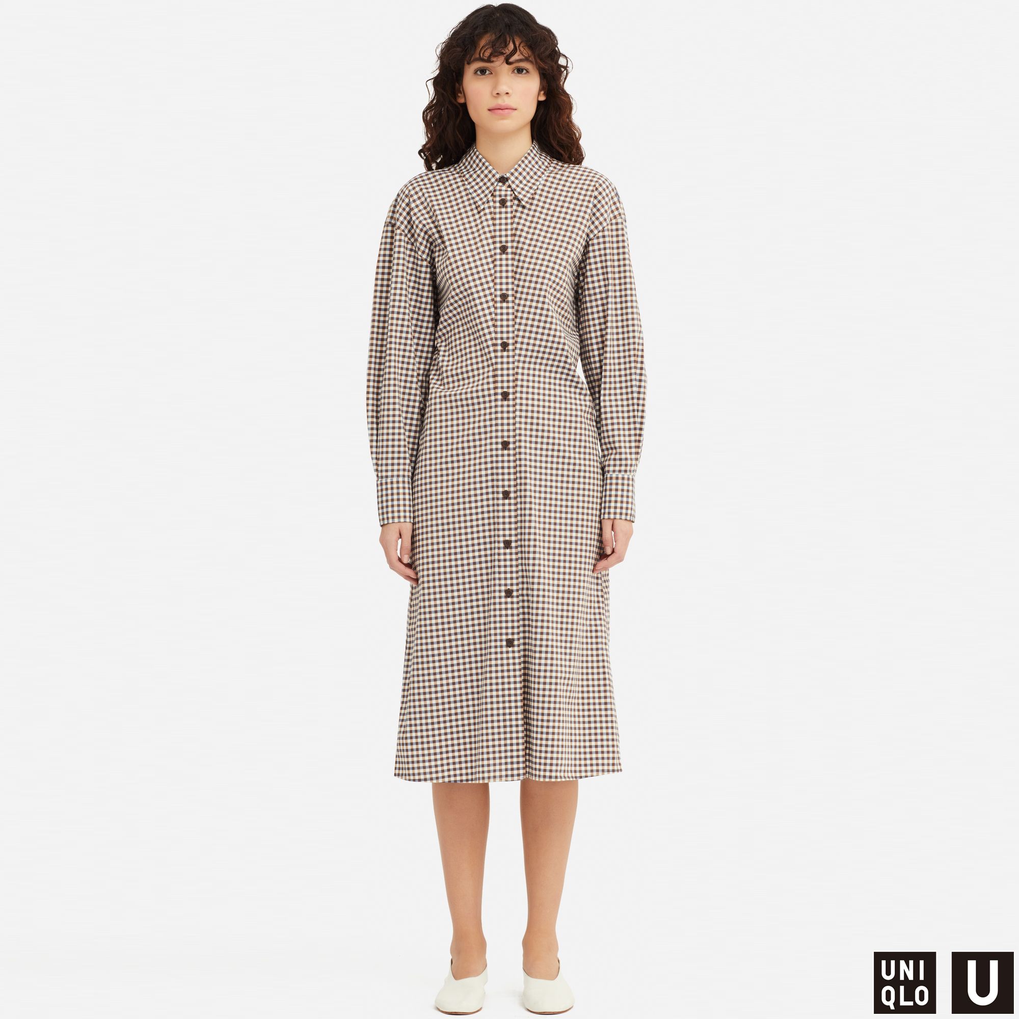 WOMEN UNIQLO U CHECKED SHIRT DRESS