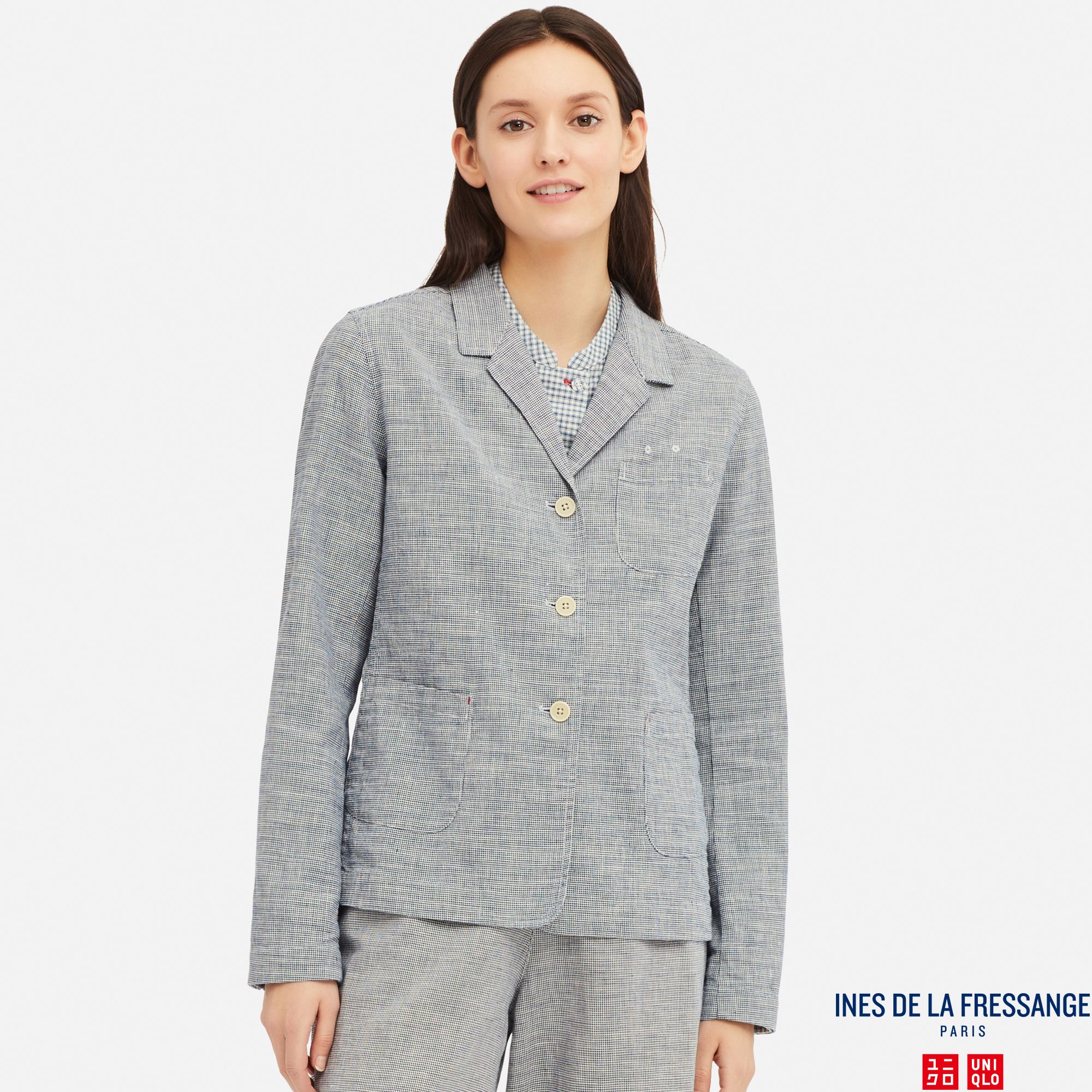 WOMEN INES LINEN COTTON BLEND SHIRT JACKET