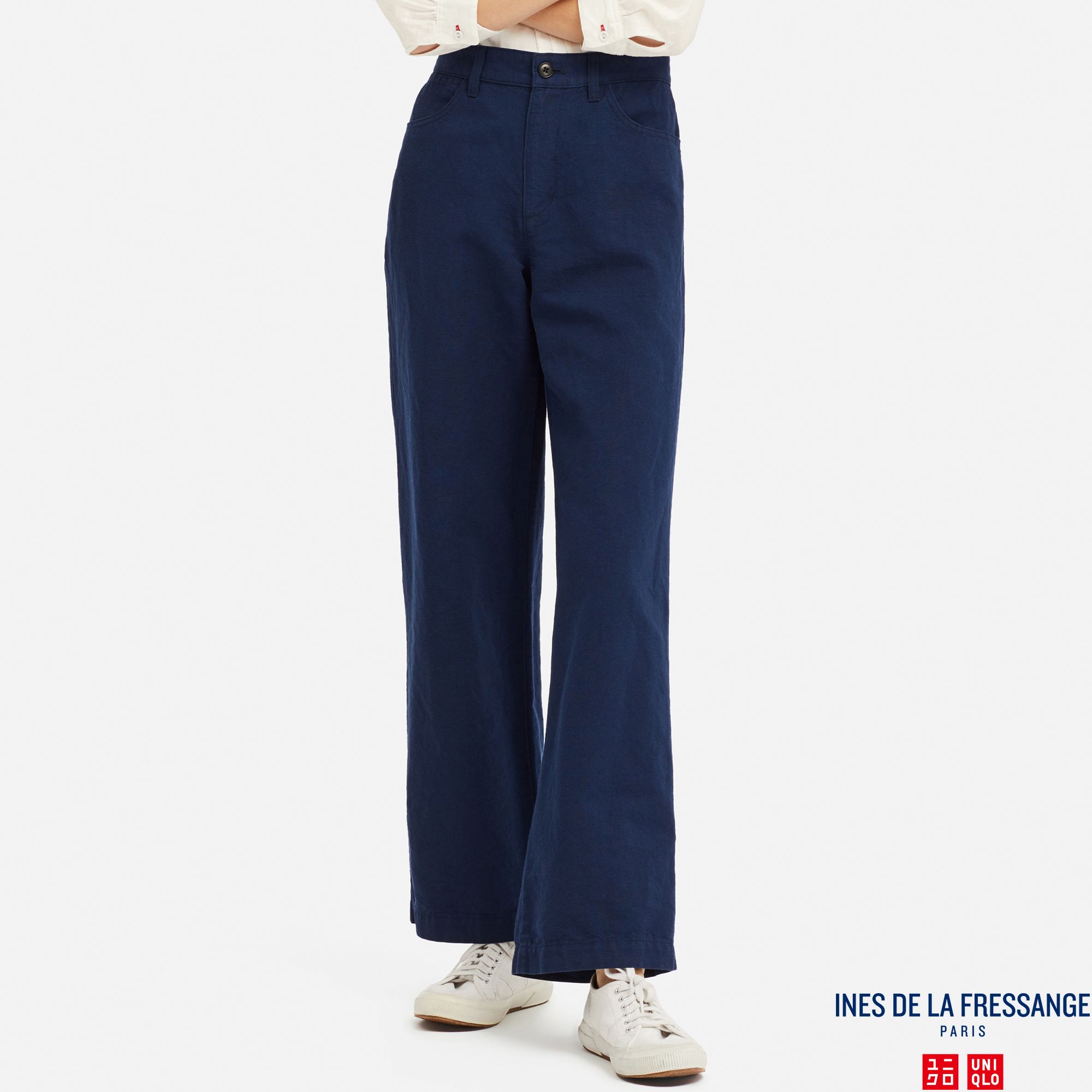WOMEN INES LINEN COTTON BLEND RELAXED FIT TROUSERS