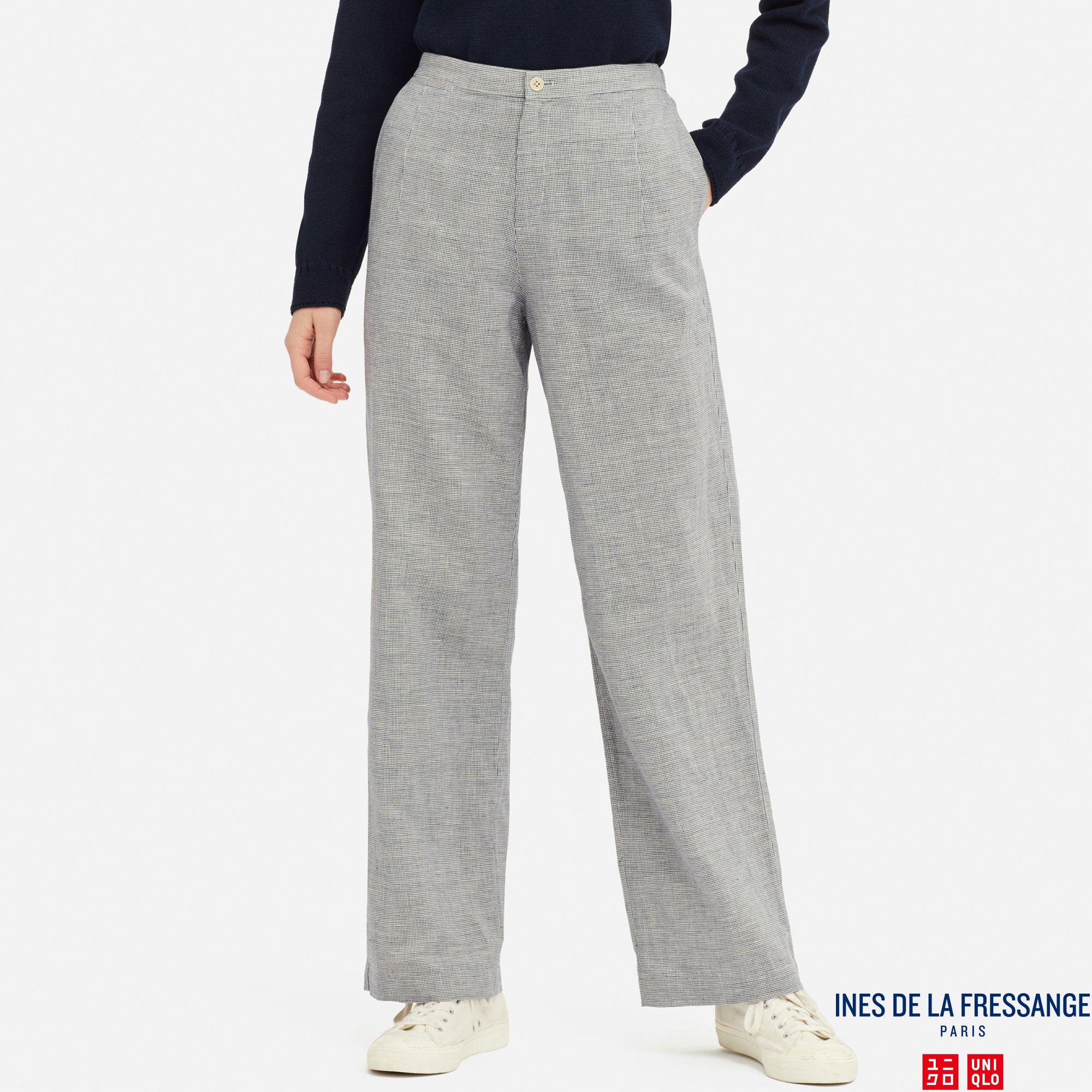 WOMEN INES COTTON LINEN BLEND TROUSERS