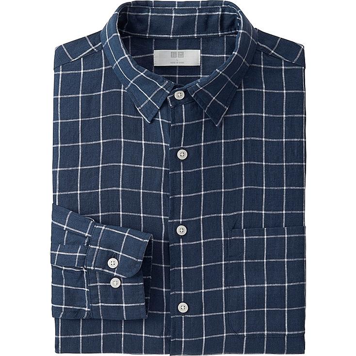 Men's Premium Linen Checked Shirt | UNIQLO