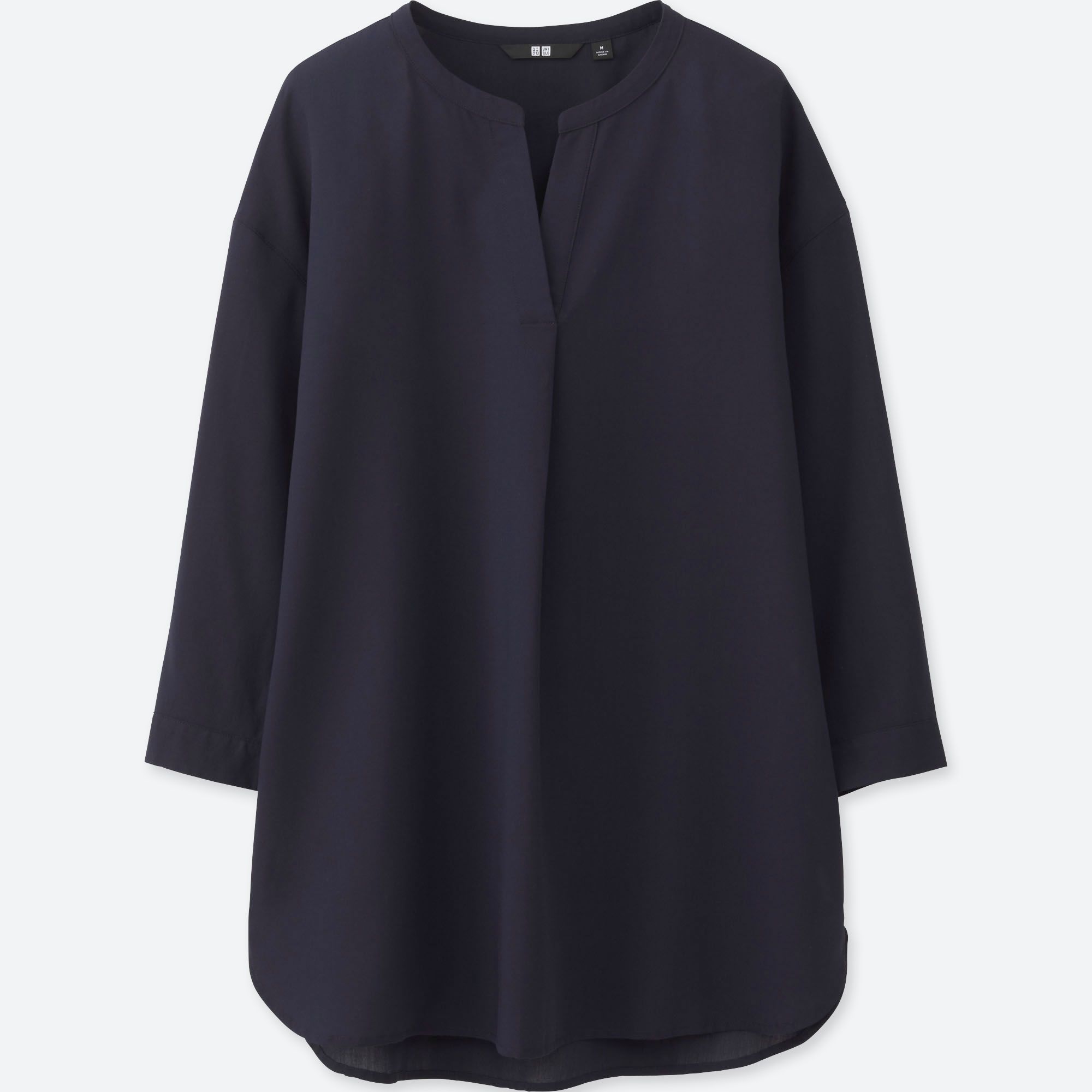 WOMEN RAYON SKIPPER COLLAR 3/4 SLEEVE BLOUSE | UNIQLO US