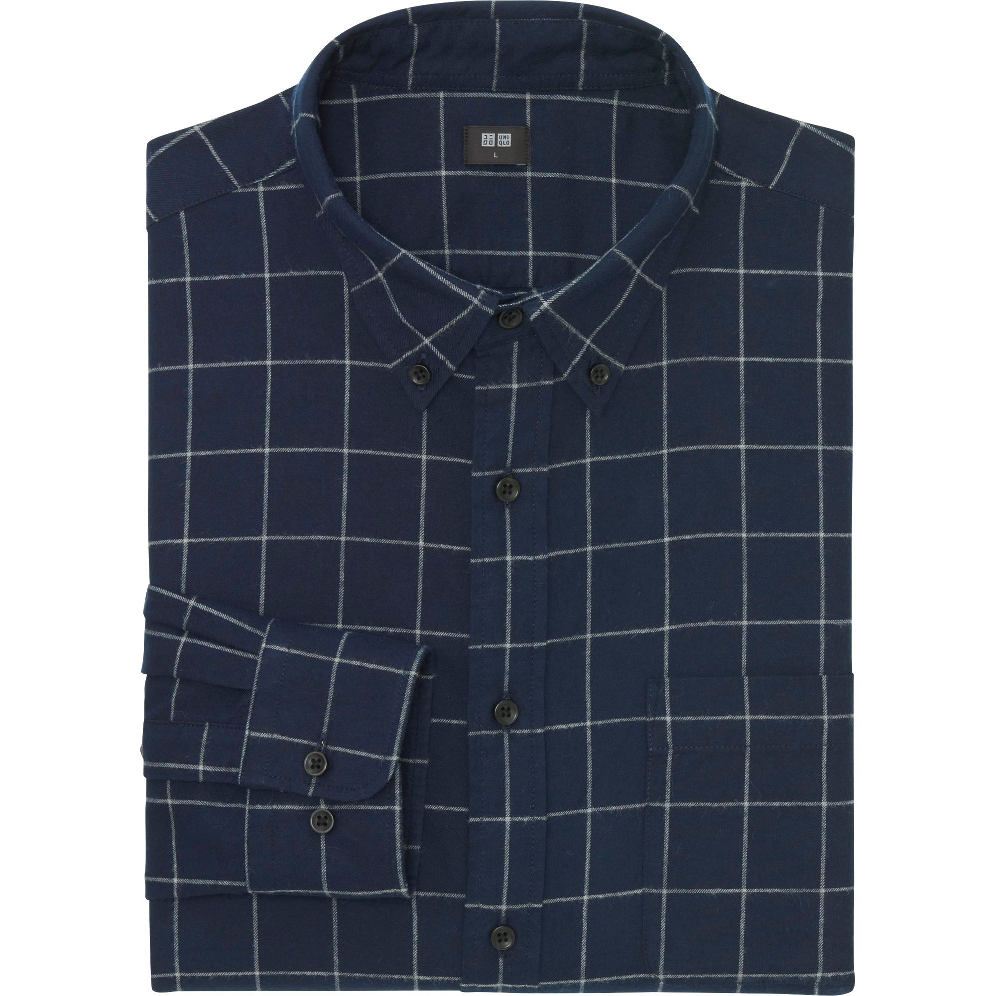 Men Flannel Checked Long Sleeve Shirt Uniqlo Us