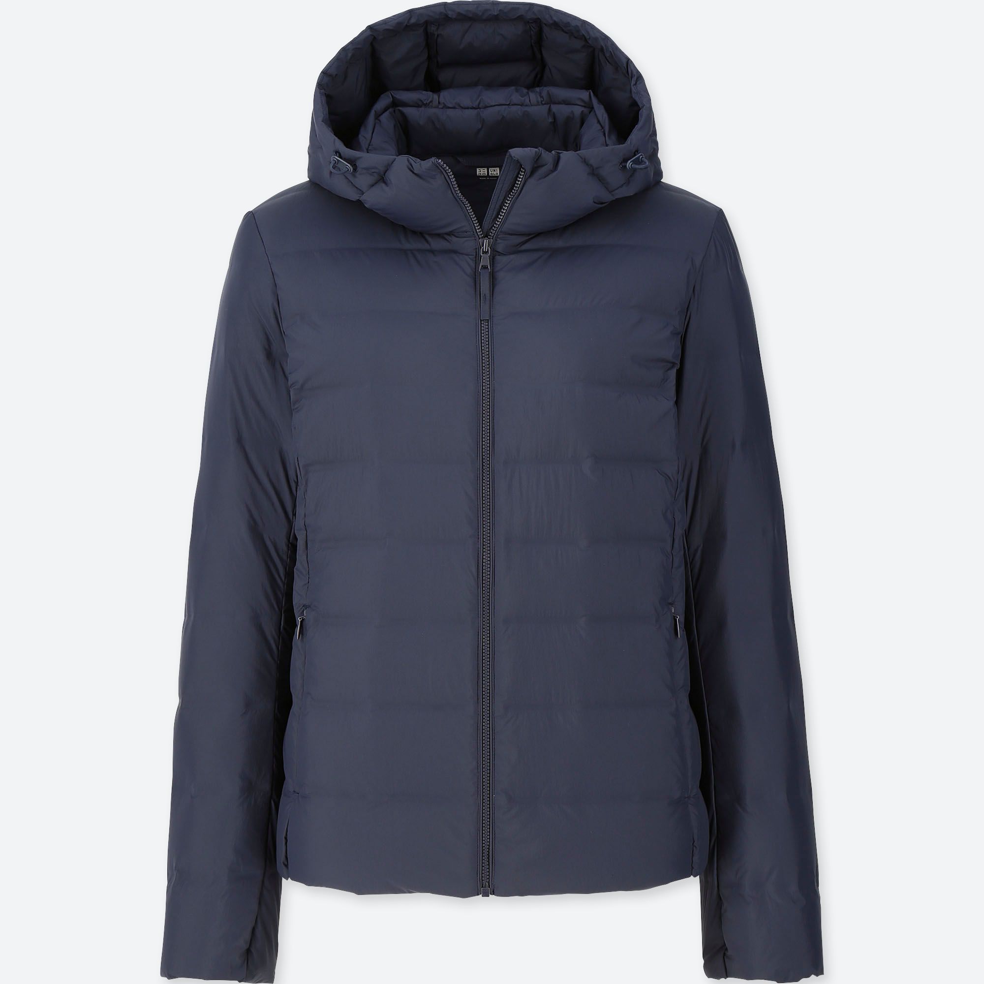 WOMEN ULTRA LIGHT DOWN SEAMLESS PARKA, NAVY, small