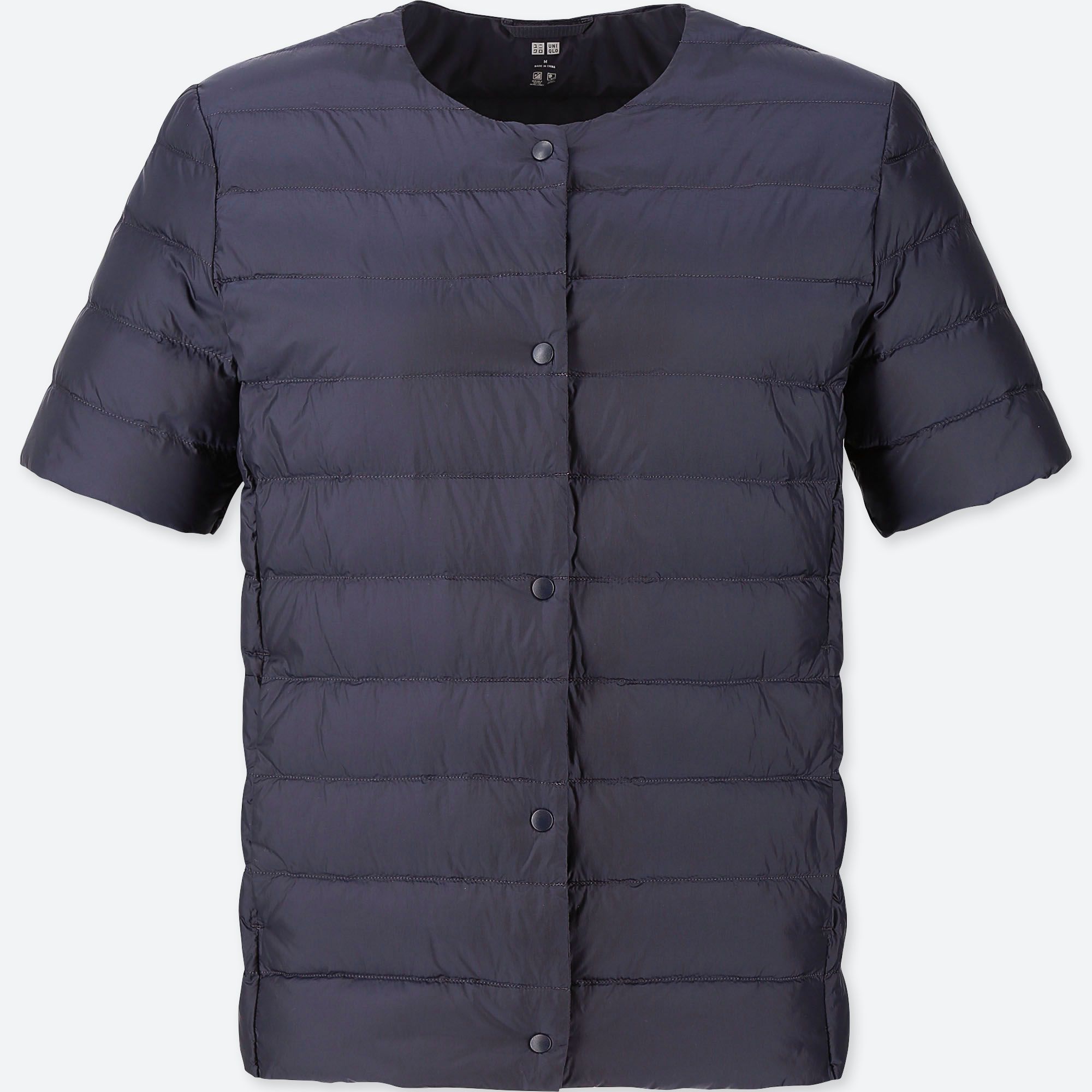 WOMEN ULTRA LIGHT DOWN COMPACT SHORT-SLEEVE JACKET (ONLINE EXCLUSIVE), NAVY, medium