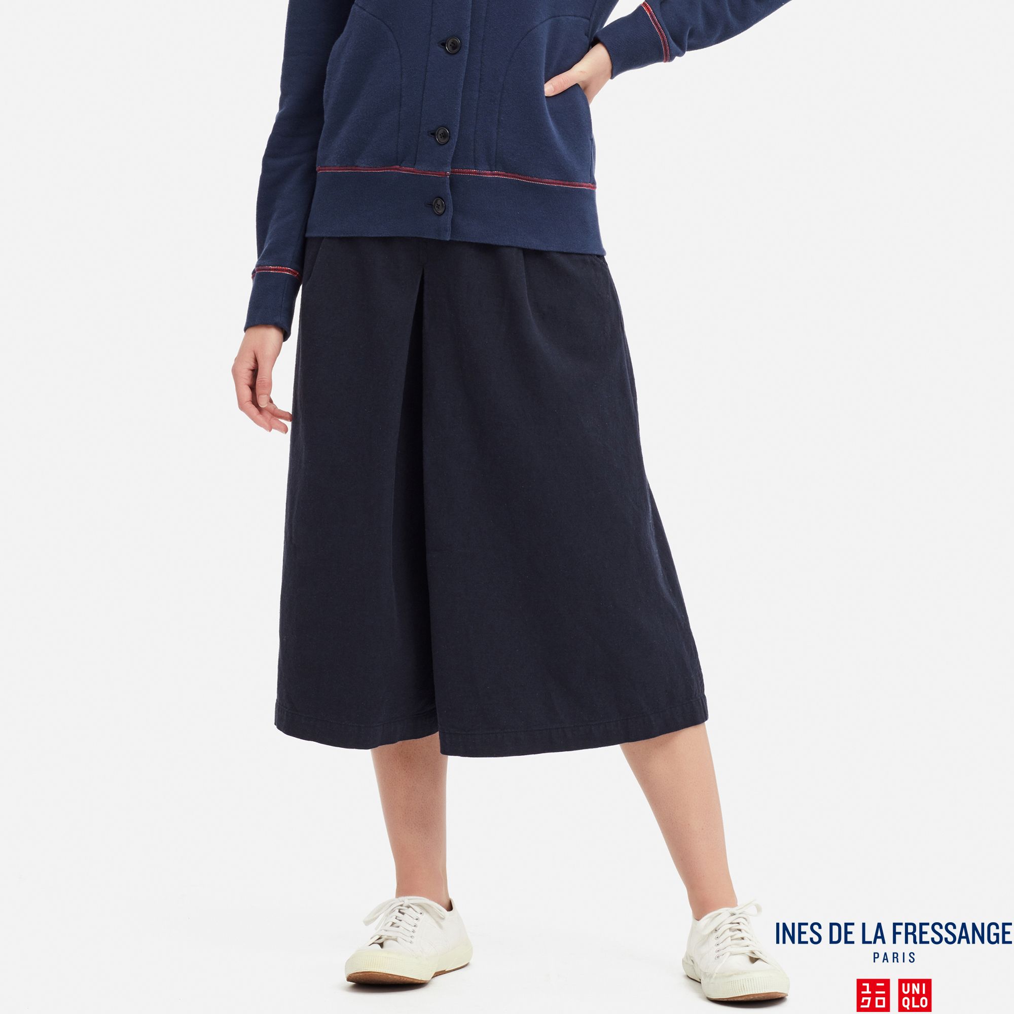 WOMEN INES LINEN COTTON BLEND CULOTTES