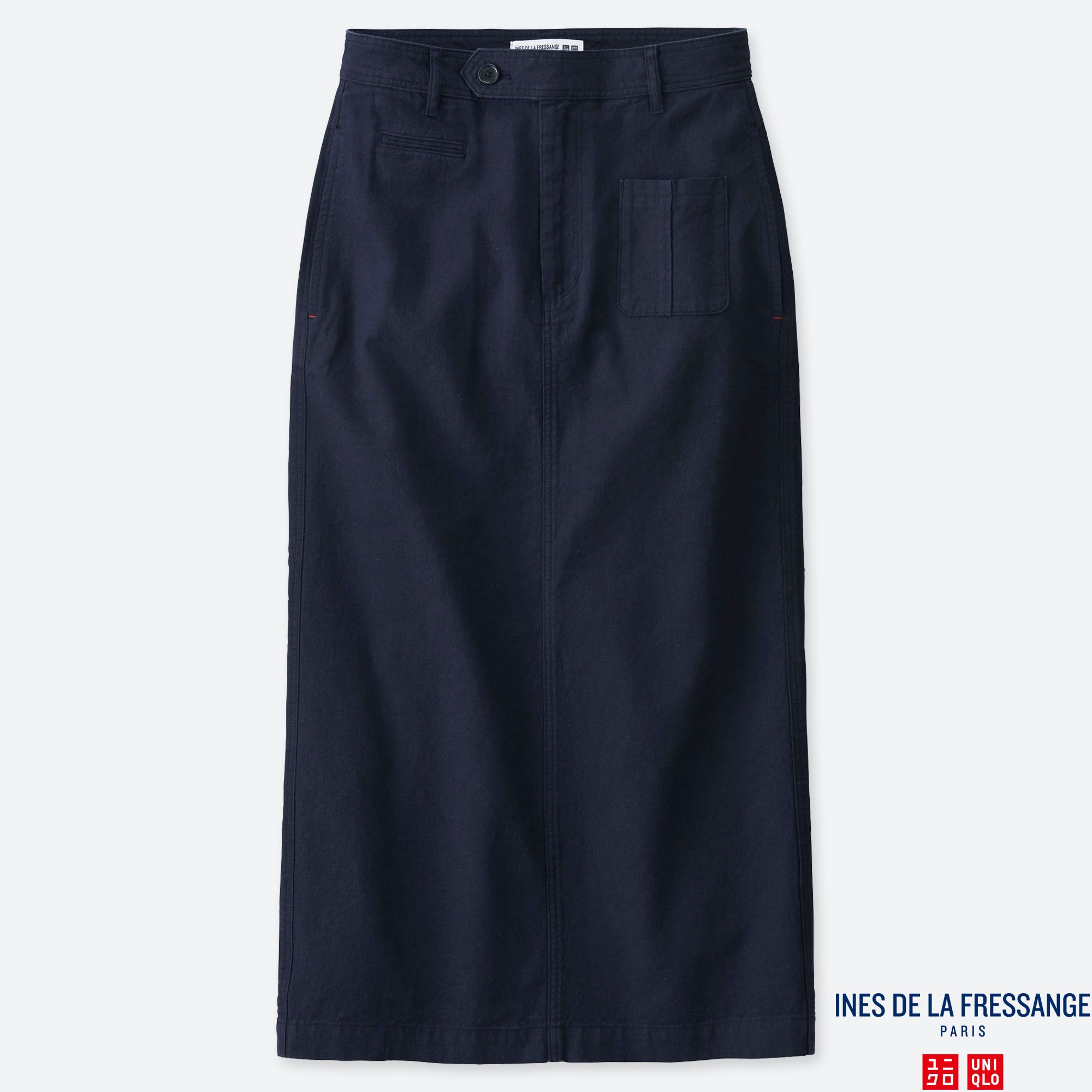 WOMEN INES LINEN COTTON BLEND STRAIGHT FIT SKIRT