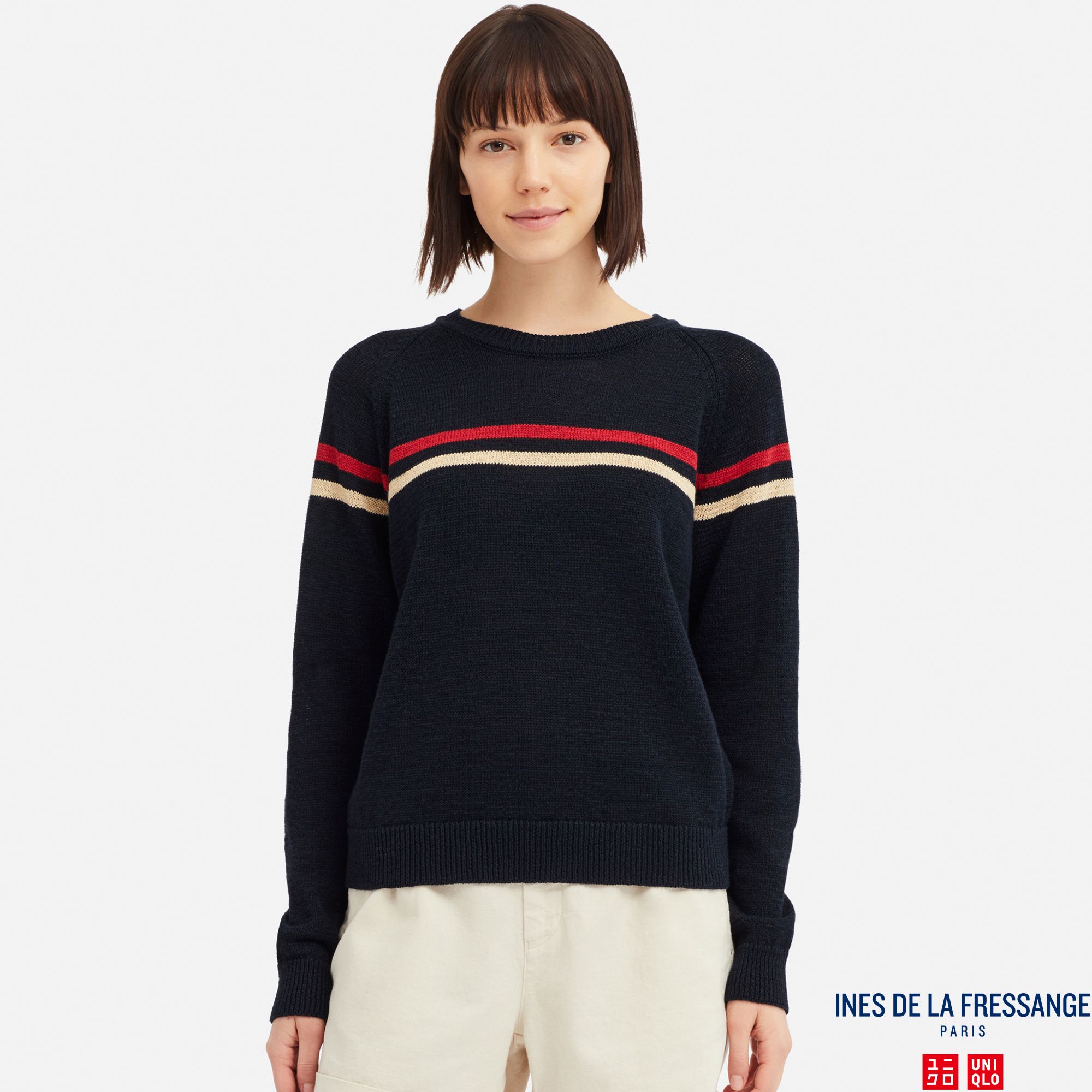 WOMEN INES STRIPE CREW NECK JUMPER