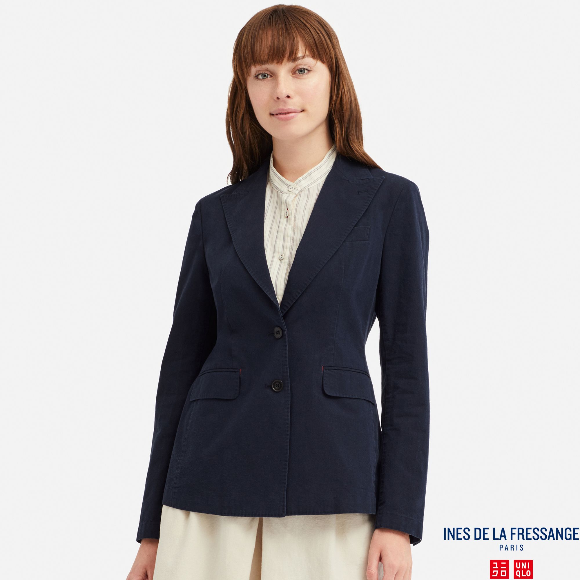 WOMEN INES CHAMBRAY COTTON BLAZER JACKET