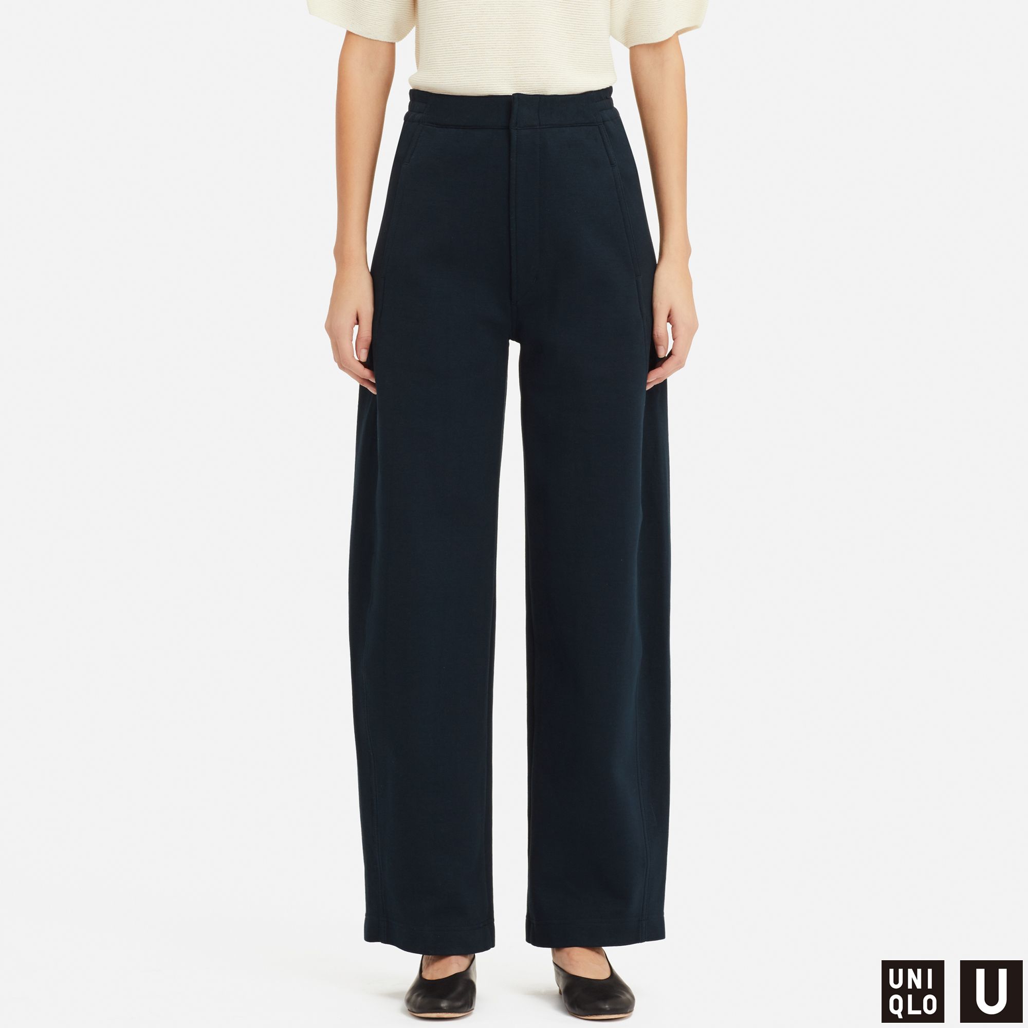 WOMEN UNIQLO U COTTON DOUBLE FACED TROUSERS