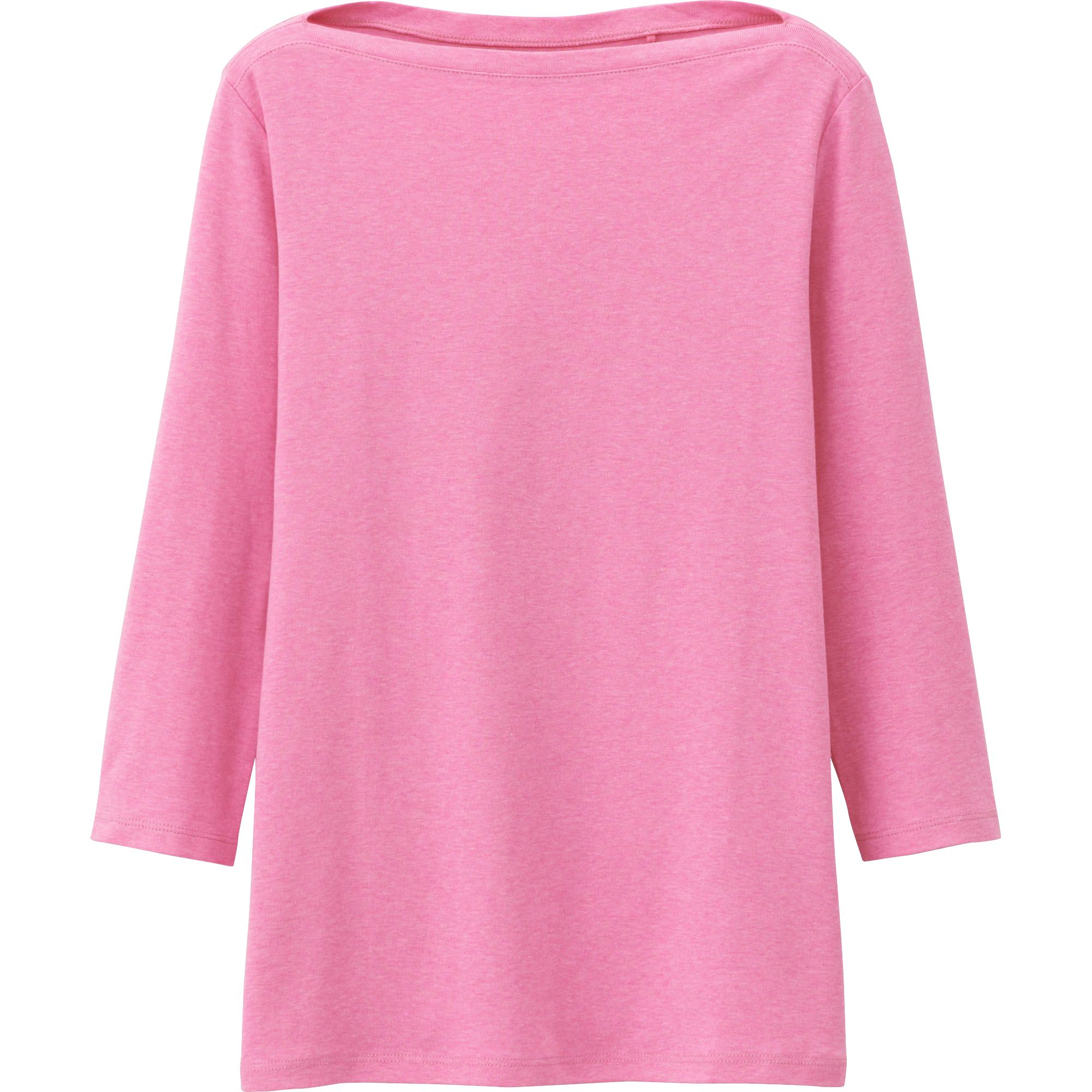 Womens Supima® Cotton 3 4 Sleeve Boat Neck T Shirt Uniqlo Us