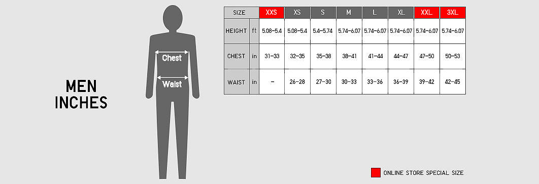Uniqlo Size Chart Mens