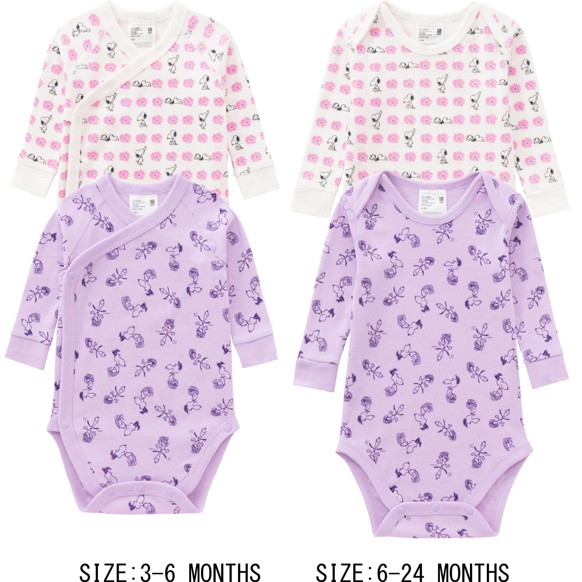 Baby Peanuts Short Sleeve Bodysuit, 2 Pack UNIQLO US